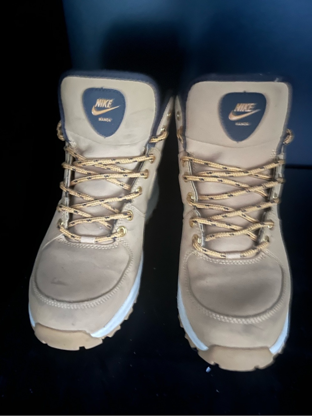 Nike Tan Leather Boots manoa premium hiking shoes 👟 size 8 men - Picture 3 of 5
